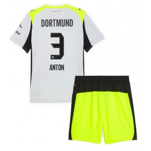Borussia Dortmund Waldemar Anton #3 Replica Away Stadium Kit for Kids 2025-26 Short Sleeve (+ pants)